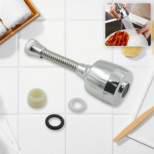 360° Rotating Water-Saving Faucet Sprinkler & Aerator | Dual-Mode Jet Stream & Shower Spray Splash-Proof Extender for Kitchen & Bathroom (6 Inch)