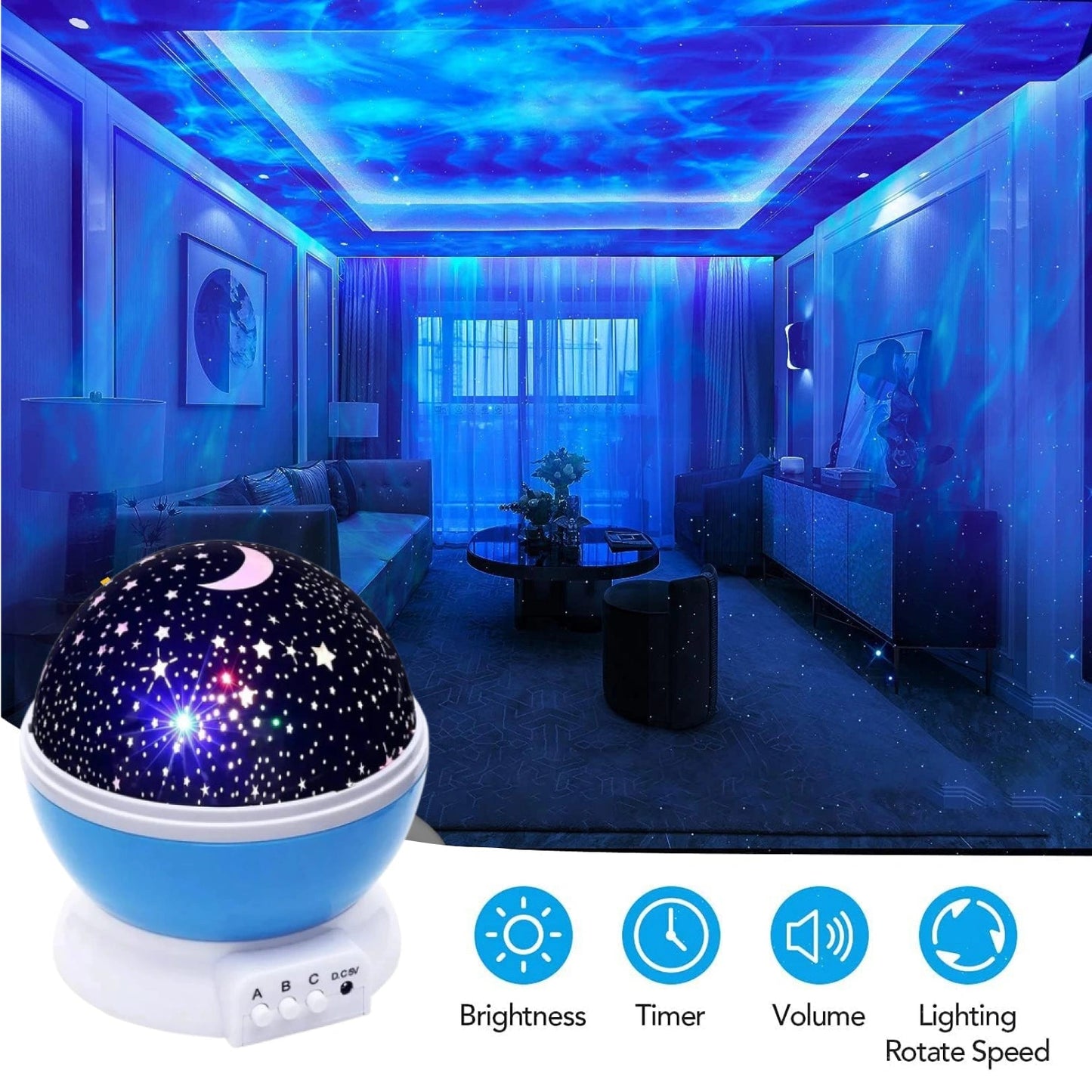 Colour Changing Star Master Rotating Projection Night Lamp | Galaxy Sky Projector with Music & Timer for Kids & Bedroom